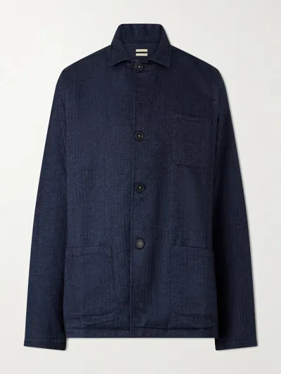 Massimo Alba Florida Cotton Suit Jacket In Blue