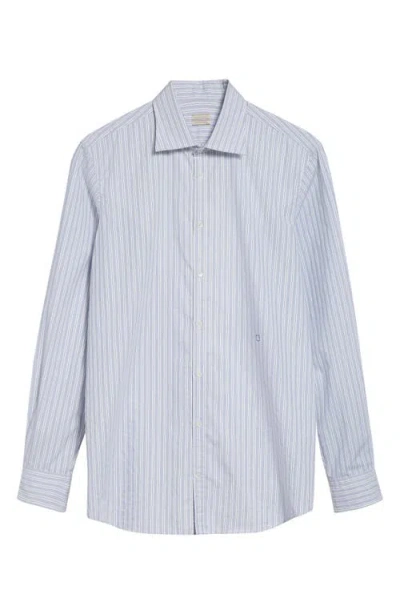 Massimo Alba Genova Classic Stripe Cotton Button-up Shirt In Blue
