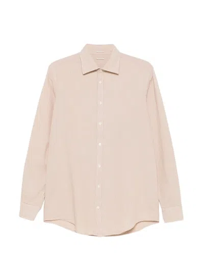 Massimo Alba Genova Seersucker Striped Shirt In Neutral
