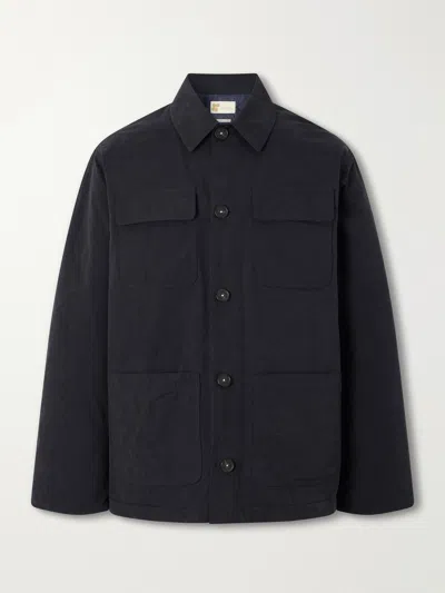 Massimo Alba Gran Torino Padded Canvas Overshirt In Black