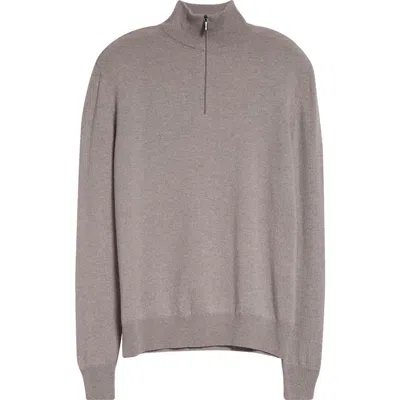 Massimo Alba Half Zip Cashmere Jumper In Tortora