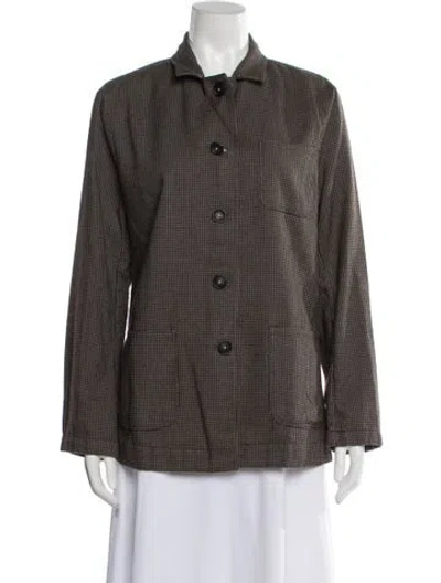 Pre-owned Massimo Alba Houndstooth Print Jacket W/ Tags In Brown