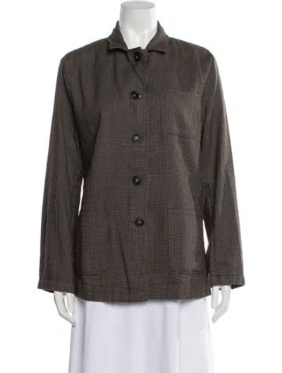 Pre-owned Massimo Alba Houndstooth Print Jacket W/ Tags In Brown