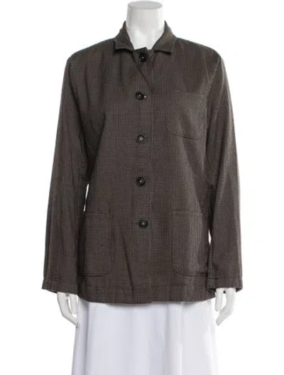 Pre-owned Massimo Alba Houndstooth Print Jacket W/ Tags In Brown