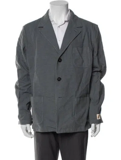 Pre-owned Massimo Alba Houndstooth Print Peacoat W/ Tags In Gray