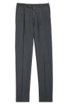 Massimo Alba Ionio2 Pleated Linen Canvas Dress Pants In Ferro