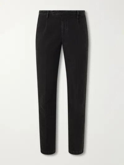 Massimo Alba Ionio2 Straight-leg Cotton Trousers In Black