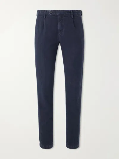 Massimo Alba Ionio2 Straight-leg Cotton Trousers In Blue