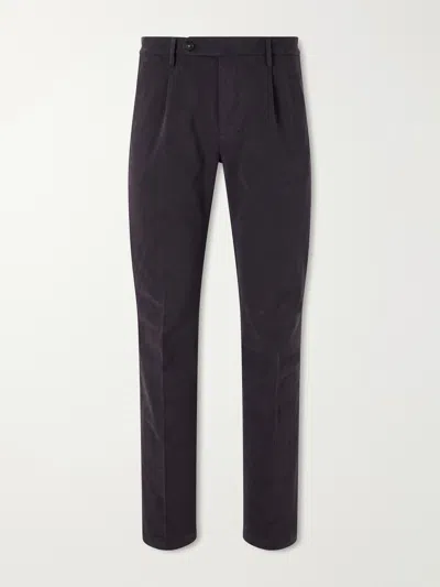 Massimo Alba Ionio2 Straight-leg Cotton-blend Trousers In Black