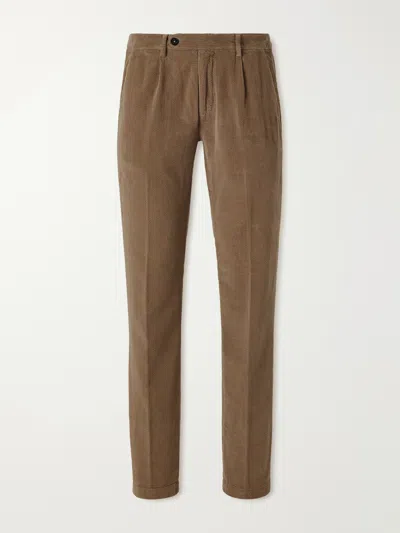 Massimo Alba Ionio2 Straight-leg Cotton-corduroy Trousers In Brown