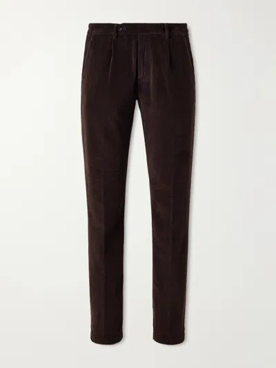 Massimo Alba Ionio2 Straight-leg Cotton-corduroy Trousers In Burgundy