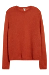 Massimo Alba Kid Mohair & Mulberry Silk Crewneck Sweater In Russet