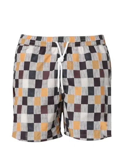 Massimo Alba Kite Checkered Swim Shorts In Multi