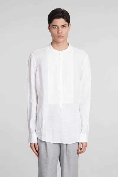 MASSIMO ALBA KOS SHIRT IN WHITE LINEN