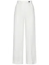 Massimo Alba Wide-leg Herringbone Linen Trousers From  In White