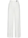 Massimo Alba Wide-leg Herringbone Linen Trousers From  In White