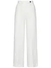 Massimo Alba Wide-leg Herringbone Linen Trousers From  In White