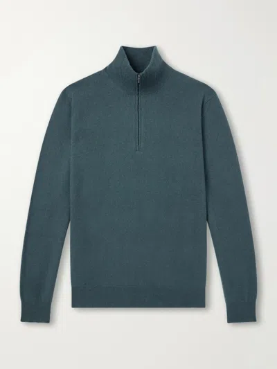 Massimo Alba Liam Cashmere Half-zip Sweater In Green
