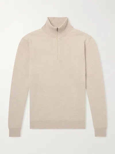 Massimo Alba Liam Cashmere Half-zip Sweater In Neutral
