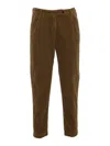 Massimo Alba Light Brown Corduroy Pants With Waist Strap In Brown