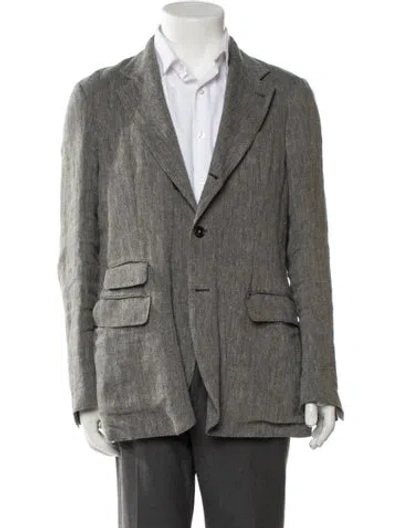 Pre-owned Massimo Alba Linen Blazer In Gray