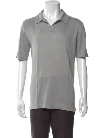 Pre-owned Massimo Alba Linen Collar Polo Shirt W/ Tags In Grey