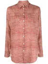 Massimo Alba Linen Graphic-print Shirt In Red
