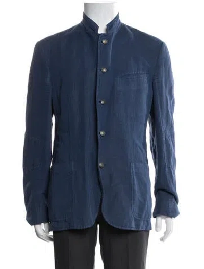 Pre-owned Massimo Alba Linen Jacket In Blue