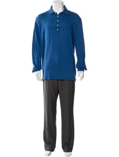 Pre-owned Massimo Alba Linen Long Sleeve Shirt In Blue