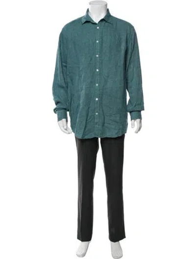 Pre-owned Massimo Alba Linen Long Sleeve Shirt In Blue