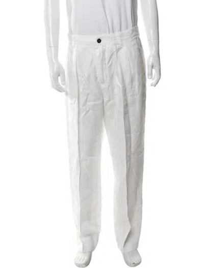 Pre-owned Massimo Alba Linen Pants In White