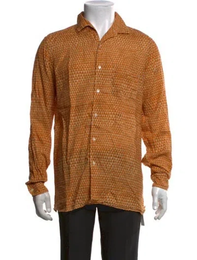 Pre-owned Massimo Alba Linen Patterned Shirt In Brown