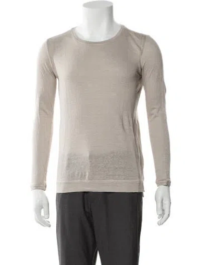 Pre-owned Massimo Alba Linen Scoop Neck T-shirt W/ Tags In Neutral