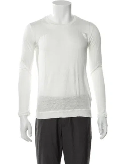 Pre-owned Massimo Alba Linen Scoop Neck T-shirt W/ Tags In White