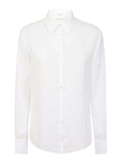 Massimo Alba Linen Shirt In White