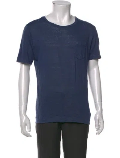 Pre-owned Massimo Alba Linen Short Sleeve Shirt In Blue