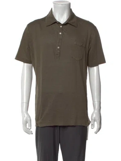 Pre-owned Massimo Alba Linen Short Sleeve Shirt In Green