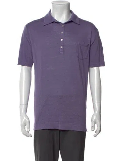 Pre-owned Massimo Alba Linen Short Sleeve Shirt In Purple