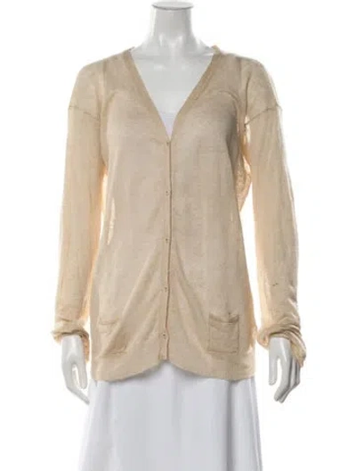 Pre-owned Massimo Alba Linen V-neck Sweater In Neutrals