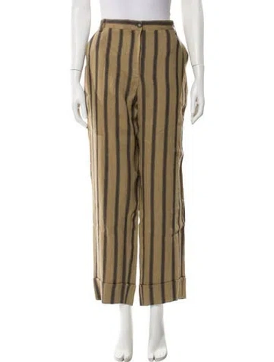 Pre-owned Massimo Alba Linen Wide Leg Pants In Brown