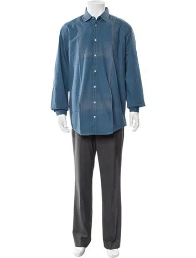 Pre-owned Massimo Alba Long Sleeve Denim Shirt W/ Tags In Blue