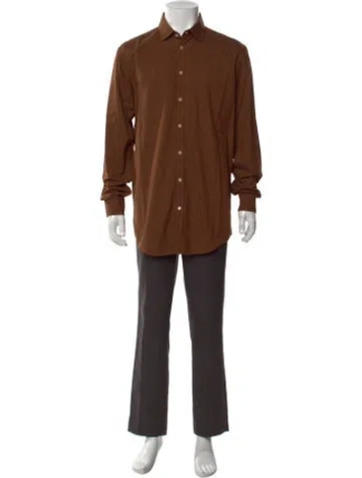 Pre-owned Massimo Alba Long Sleeve Dress Shirt W/ Tags In Brown