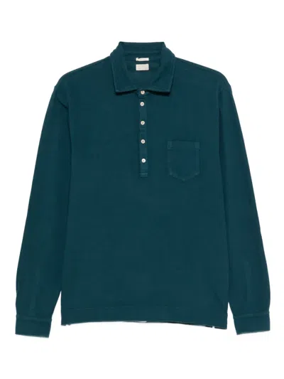 Massimo Alba Long-sleeve Pocketed Polo Shirt In Green