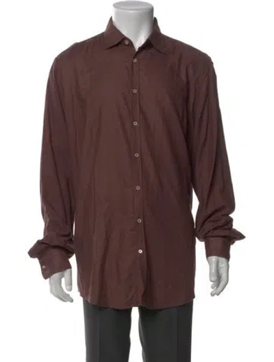Pre-owned Massimo Alba Long Sleeve Shirt In Burgundy