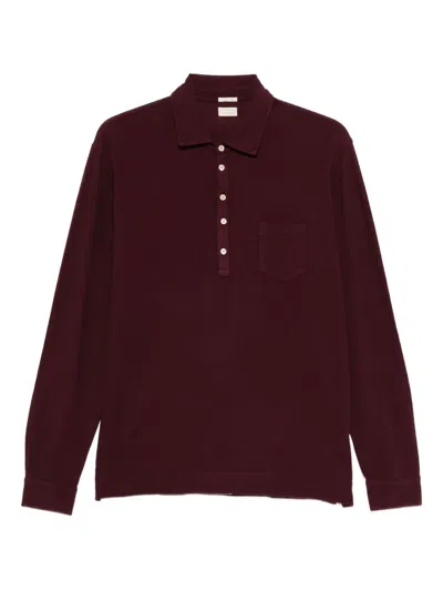 Massimo Alba Long-sleeved Buttoned Polo Shirt In Red
