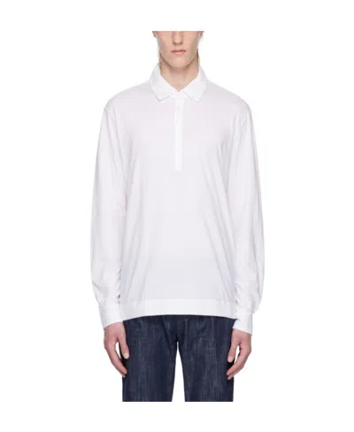 Massimo Alba Long-sleeved Polo Shirt In White