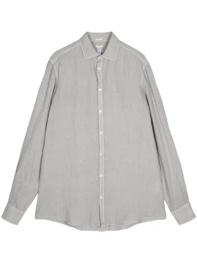 Massimo Alba Long-sleeves Linen Shirt In Grey