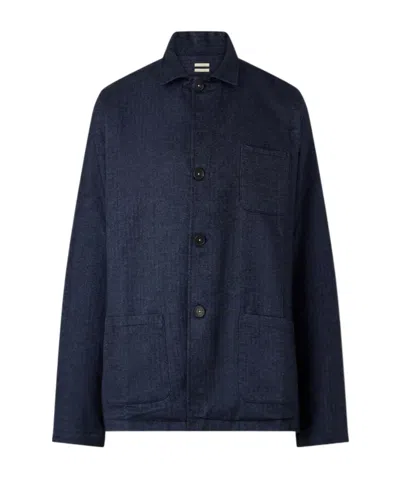 Massimo Alba Florida Cotton Suit Jacket In Blue