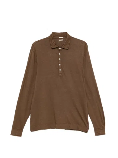 Massimo Alba Long-sleeve Polo Shirt In Brown