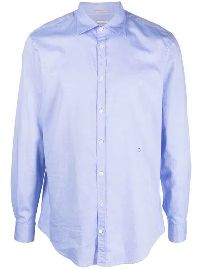 Massimo Alba Longsleeved Cotton Shirt In Purple